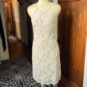San Squci - cream lace dress